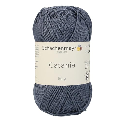 1 Knäuel / Packung Schachenmayr (SMC) Catania Originals Garn, je Knäuel 50 g, 100 % merzerisierte Baumwolle zum Stricken und Häkeln, Sportgewicht, 393 - Graphit von Hiveroots