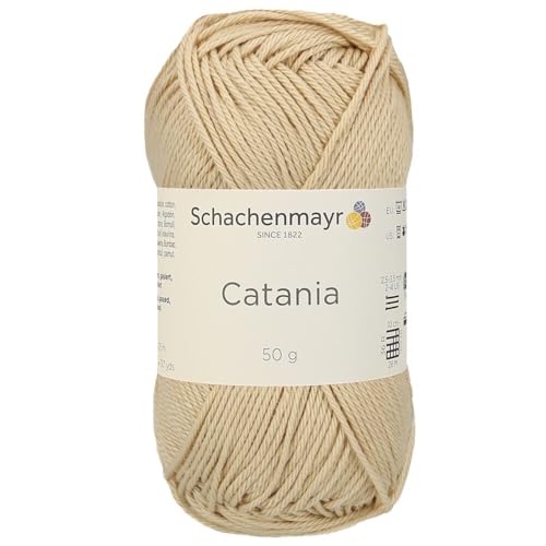 1 Knäuel / Packung Schachenmayr (SMC) Catania Originals Garn, je Knäuel 50 g, 100 % merzerisierte Baumwolle zum Stricken und Häkeln, Sportgewicht, 404 - Sand von Hiveroots