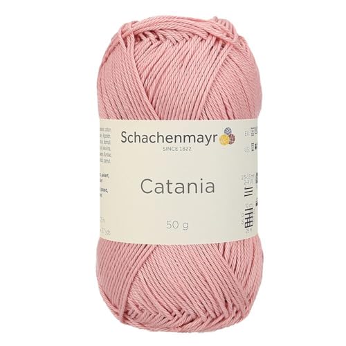 1 Knäuel / Packung Schachenmayr (SMC) Catania Originals Garn, je Knäuel 50 g, 100 % merzerisierte Baumwolle zum Stricken und Häkeln, Sportgewicht, 408 - Altrosa von Hiveroots