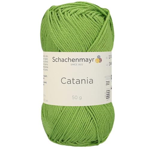 1 Knäuel / Packung Schachenmayr (SMC) Catania Originals Garn, je Knäuel 50 g, 100 % merzerisierte Baumwolle zum Stricken und Häkeln, Sportgewicht, 418 - Grün von Hiveroots