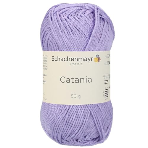 1 Knäuel / Packung Schachenmayr (SMC) Catania Originals Garn, je Knäuel 50 g, 100 % merzerisierte Baumwolle zum Stricken und Häkeln, Sportgewicht, 422 - Lavendel von Hiveroots