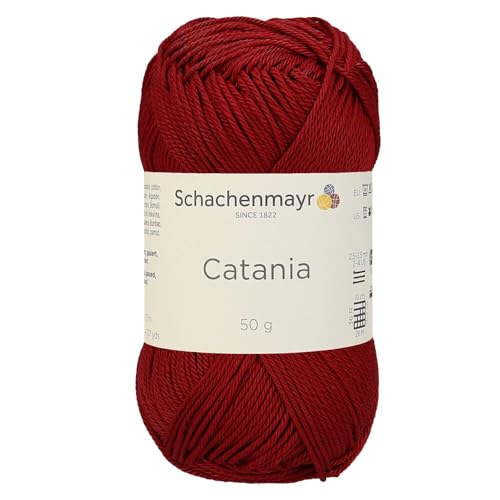 1 Knäuel / Packung Schachenmayr (SMC) Catania Originals Garn, je Knäuel 50 g, 100 % merzerisierte Baumwolle zum Stricken und Häkeln, Sportgewicht, 424 - Kirsche von Hiveroots