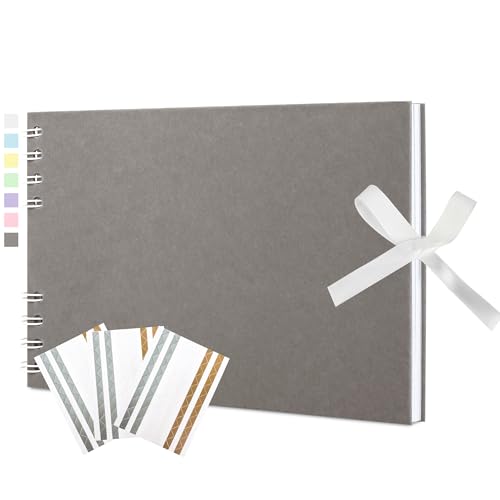 Hiwhy Scrapbook 40 Schwarze Seiten Fotobuch zum Einkleben,DIY Geschenk Scrapbooking Set für Baby Familie Jahrestag Geburtstags Valentinstag von Hiwhy