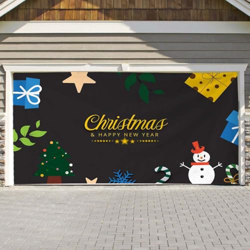 Hixingo Garagentor Banner, Tür Banner Happy Weihnachten Banner Poster Party Banner Hintergrund Türdeko Haustür Weihnachten Outdoor Deko für Dekoration, Veranda, Wand (Grün,400x180cm) von Hixingo