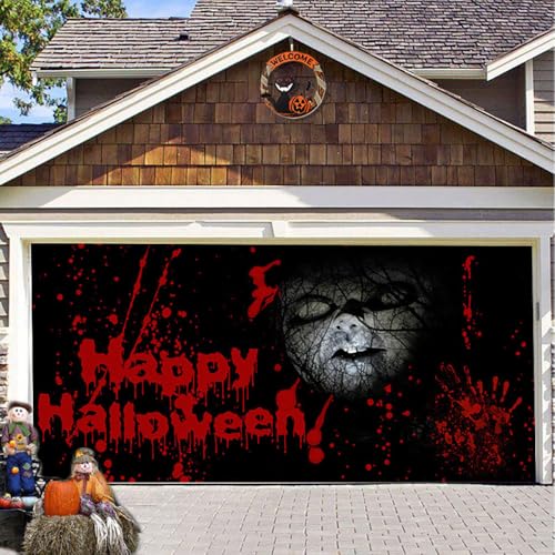 Hixingo Garagentor Banner Tür Banner Happy Halloween Banner Poster Party Banner Hintergrund Türdeko Haustür Halloween Outdoor Deko für Dekoration Veranda Wand (Baby,240x210cm) von Hixingo