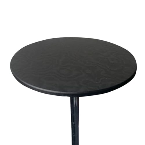 Hixingo Wasserdichtes PU Tischdecke, Solide Farbe Gartentischdecke Tischdecke Elastisch Rund Tischdecken Tischtuch Indoor Tisch Schutz für Restaurant, Familie (Schwarz,Durchmesser 130cm) von Hixingo