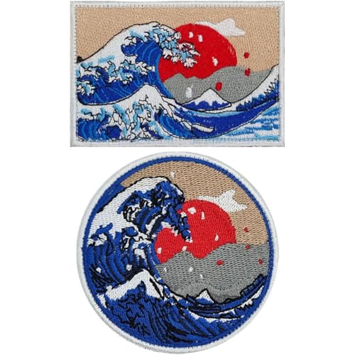 Aufnäher Zum Aufbügeln, Japanischer Aufnäher „the Great Wave Off Kanagawa“, Niedlicher Bestickter Aufnäher Zum Aufbügeln/aufnähen, Diy-kleidungszubehör, Perfekt Für Rucksäcke, Kleidung, Hüte, von HiyyFloy