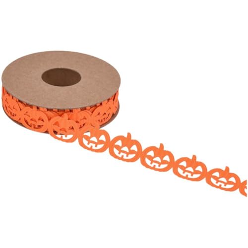 HiyyFloy 1 Rolle Halloween-bänder, 10 M, Ausgehöhltes Kürbis-Geist-Spinnen-Muster, Geschenkband, Party-geschenkverpackungsband Für Halloween von HiyyFloy