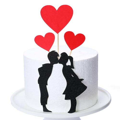 HiyyFloy Cartoon Liebhaber Paar Kuchen Topper Valentinstag Hochzeit Party Dekorationen Cupcake Dekore Herzen Verlobung Geschenke Dekor von HiyyFloy