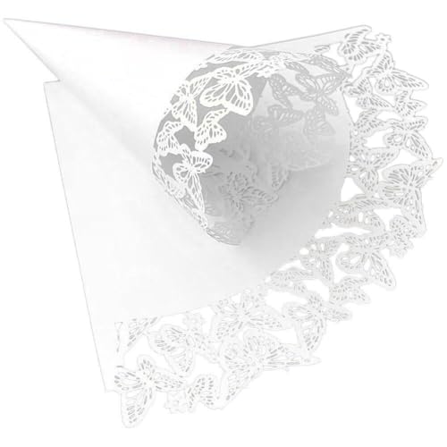 Hochzeits-konfetti-kegel, 50 Stück, Schmetterlings-spitzen-papier-konfetti-kegel, Blütenblatt-papierkegel Für Hochzeitsbevorzugungen, Konfetti-zubehör von HiyyFloy