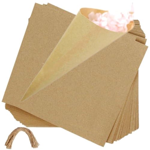 Konfetti-kegel Für Hochzeiten, 100 Stück, Retro-kraftpapier-kegel Blütenblättern, Süßigkeitenpapier, Zum Platzieren Von Konfetti-kegeln, Hochzeitsbevorzugungen, Kegel Für Party-dekoration von HiyyFloy