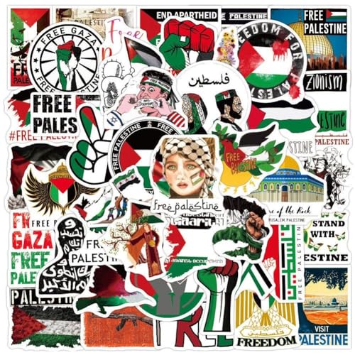 Palästina-aufkleber, 50 Stück, Wasserdichte Pvc-aufkleber, Bunte Aufkleber, Diy-ästhetik- Und Friedensaufkleber Für Stoßstange, Koffer, Laptop von HiyyFloy