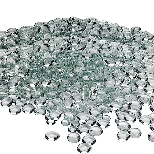 Hiziwimi 800Pcs Klare dekorative Glaskugeln, 17-20MM runde flache glatte Glasperlen, 4/8LB Packungsgröße, Aquarium Dekoration, Gartentopf Deko, Kunsthandwerk Vase Füllung von Hiziwimi