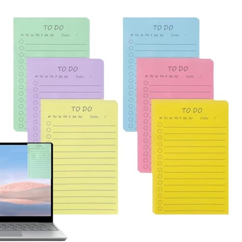 300 Blatt Sticky Lined Memo Pads, Smooth Writing Planning Tool, Planner, English Sticky Notes, Convenient Sticky Notes, Easy to Use, Prtable for Daily Tasks von Hjatirace