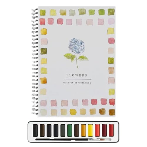 Aquarell-Arbeitsbuch, Kunstzeichnung, Aquarell-Skizzenblock, Premium-Papierqualität, lebendige Farbbeständigkeit, 22,8 cm, für Damen und Herren von Hjatirace