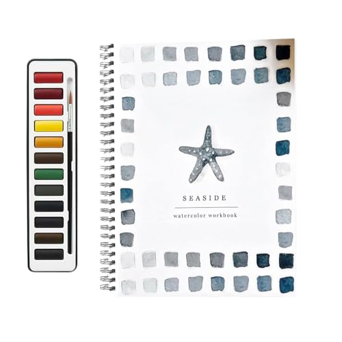 Aquarell-Arbeitsbuch, Kunstzeichnung, Aquarell-Skizzenblock, Premium-Papierqualität, lebendige Farbbeständigkeit, 22,8 cm, für Damen und Herren von Hjatirace