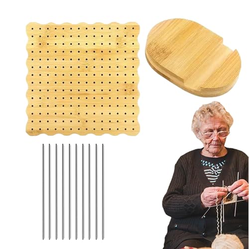 Blocking Boards Crochet, Handcrafted Knitting Mat, Board Crocheting Knitting, Board 10 Stainless Steel Rod Pins Wooden, Crocheting Board Grandmothers, Easy To Use, Portable for Knitting Projects von Hjatirace