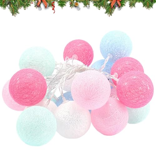 Cotton Ball String Lights, Holiday Cotton Ball String Lights, LED Decorative USB String Lights, Ball String Lights, LED Christmas Cotton Ball Fairy Lights, Easy To Use Portable for Crafts Wedding von Hjatirace