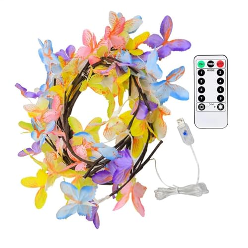 Hjatirace LED-Lichterkette für die Wand, Feenreben-Lichterkette, 8 Farbwechsel, flexible LED-Lichterkette, einfach zu bedienen, tragbar für Schlafzimmer, Kamin von Hjatirace