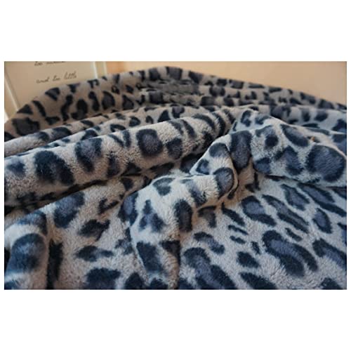 Hjb Kunstpelz Stoff Leopardenmuster Leopardenmuster 160x50cm Weicher Kunstfell Fellimitat Stoffe Bastelstoff Dekostoff zum Nähen, Kostüm, Decken, Cosplay, Kissen(Color:Grau Blau) von Hjb