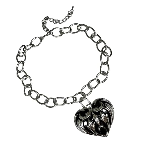 Hkfgdjdl Kubanische Gliederkette für Frauen, Herzanhänger, Halskette, verstellbare Länge, Halskette, handgefertigter Schmuck für Frauen Hkfgdjdl Kubanische Gliederkette für Frauen, Herzanhänger, Halskette, verstellbare Länge, Halskette, handgefertigter Schmuck für Frauen von Hkfgdjdl