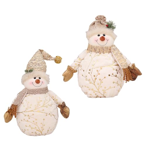 Hkfgdjdl Schneemann-Figuren, Weihnachts-Schneemann-Figuren, handgefertigt, gefüllte Puppen, Dekoration, Urlaub, Party, Ornament, Haushaltszubehör, für den täglichen Gebrauch von Hkfgdjdl