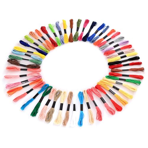 Hkfgdjdl Stickgarn-Set, 50 Farben, 8 m, Kreuzstichgarn, Baumwolle, Stickgarn für Armbänder Hkfgdjdl Stickgarn-Set, 50 Farben, 8 m, Kreuzstichgarn, Baumwolle, Stickgarn für Armbänder von Hkfgdjdl