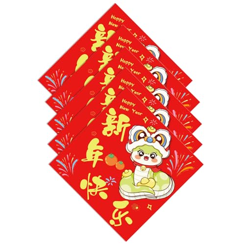 Hkfgdjdl Türaufkleber, chinesisches Neujahr, Schlangenfigur, schönes Schlangenjahr-Thema, Türaufkleber zur Verschönerung von Festivals, 5 Stück von Hkfgdjdl