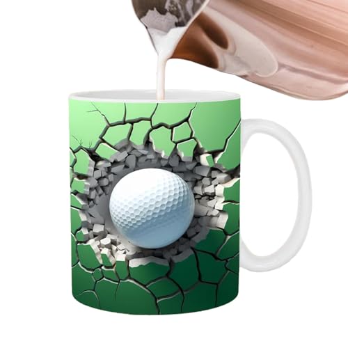 Hlagmix Reise-Kaffeetasse – flacher 3D-Effekt, 350 ml Kugelbecher, Kaffeetasse, Keramik-Teetasse, lebendige Farben, Keramiktasse für Kaffee, Tee, heiße Schokolade, Getränke von Hlagmix