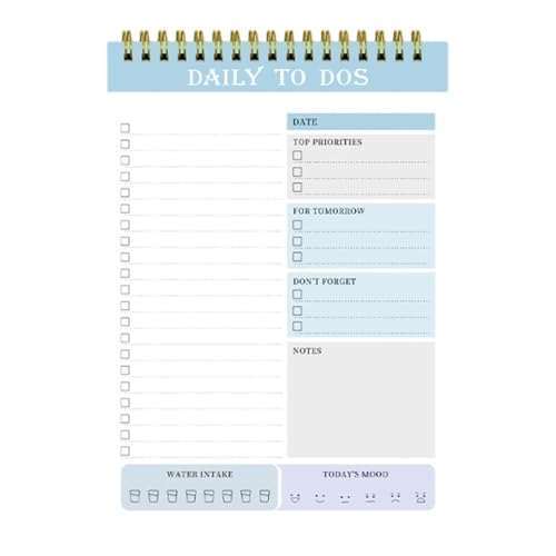 Hlagmix Täglicher To-Do-Listen-Notizblock, Tagesplaner-Notizblock,Coil undatiertes Tagesplaner-Notizbuch | Aufgaben-Checklisten-Organizer, Agenda-Block für die Arbeit zu Hause, von Hlagmix