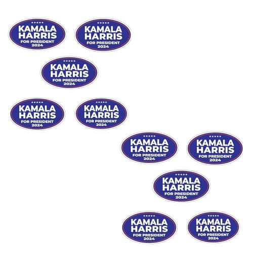 Kamala Harris 2024 Aufkleber, Kamala Harris für Präsident 2024, demokratische Aufkleber, Vinyl-Aufkleber, Auto, LKW, Stoßstange, Fenster, wasserdicht, 10 Stück von Hliloy