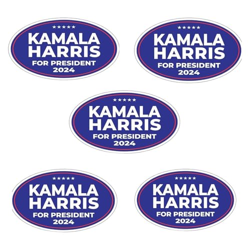 Kamala Harris 2024 Aufkleber, Kamala Harris für Präsident 2024, demokratische Aufkleber, Vinyl-Aufkleber, Auto, LKW, Stoßstange, Fenster, wasserdicht, 5 Stück von Hliloy