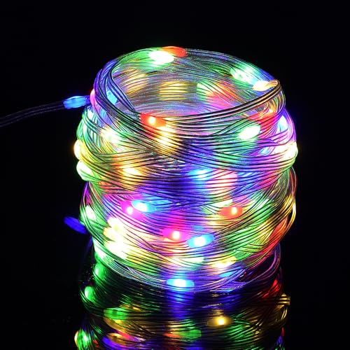 30M RGB LED Lichterkette, 30 Meter 240leds 8 Modi LED String Licht mit AC 220V 230V Transformator IP65 Wasserdicht (RGB, 30M) von Hmuaog