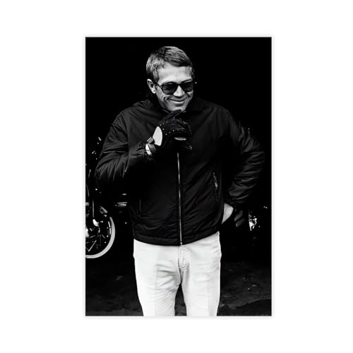 Hndeial Leinwand-Poster, Motiv: Schauspieler Steve McQueen 9, Wandkunst, Dekordruck, Gemälde für Wohnzimmer, Schlafzimmer, Dekoration, ungerahmt, 40 x 60 cm von Hndeial