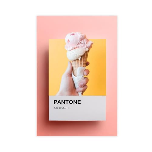 Hndeial Pantone Kunstdruck auf Leinwand, Motiv: Eiscreme, Wandkunst, Dekordruck, Gemälde für Wohnzimmer, Schlafzimmer, Dekoration, ungerahmt, 30 x 45 cm von Hndeial