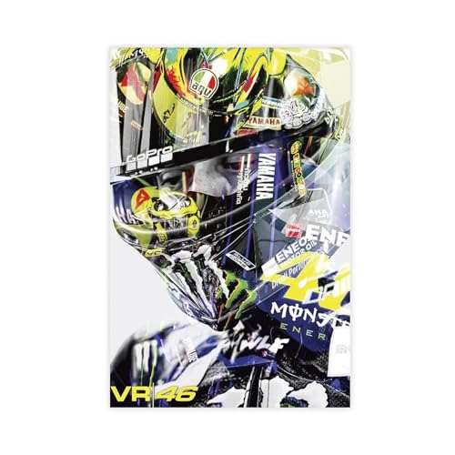 Hndeial Valentino Rossi Leinwand-Poster, Wandkunst, Dekordruck, Gemälde für Wohnzimmer, Schlafzimmer, Dekoration, ungerahmt, 30 x 45 cm von Hndeial