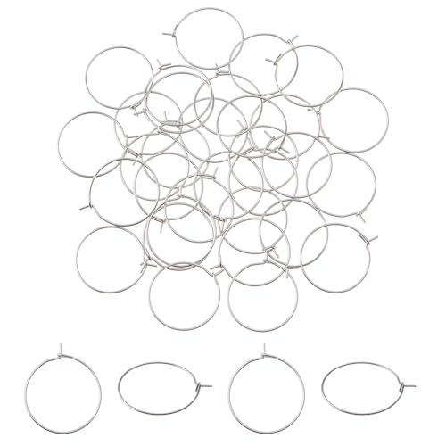 Hobbspring 200 Stück Creolen Ohrhaken 20mm Edelstahl Farbe Weinglas Anhänger Ringe 316 Creolen Aus Chirurgischem Edelstahl Perlen Für Partys Weingläser Ohrringe Schmuckherstellung von Hobbspring