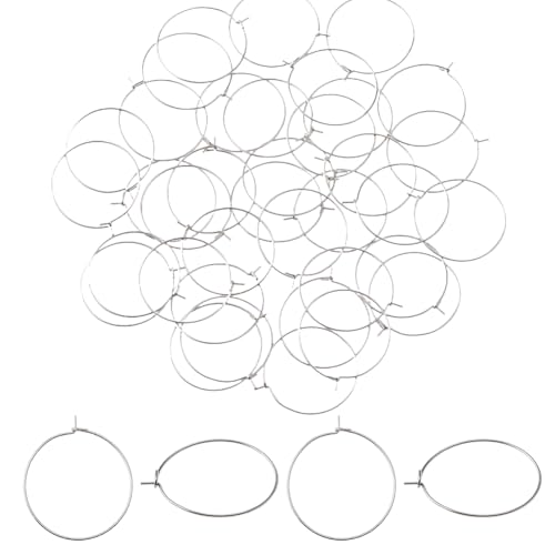 Hobbspring 200 Stück Creolen Ohrhaken 25mm Edelstahl Farbe Weinglas Anhänger Ringe 316 Creolen Aus Chirurgischem Edelstahl Perlen Für Partys Weingläser Ohrringe Schmuckherstellung von Hobbspring