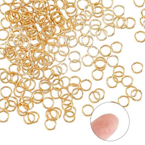 Hobbspring 200 Stück Offene Biegeringe 2mm 18 Karat Vergoldete Biegeringe Schmuck Biegeringe Verbindungsstücke Spaltringe Für Die Herstellung von Schmuck Halsketten Armbändern Ohrringen Halsbändern von Hobbspring