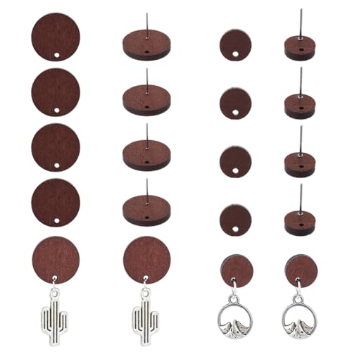 Hobbspring 60 Stück Ohrstecker Aus Holz Runde Ohrring Beschläge Aus Holz Ohrstecker Mit 316 Edelstahl Stiften Kokosnuss Für Selbstgemachte Ohrringe von Hobbspring