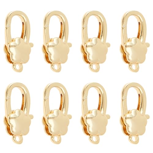 Hobbspring 8 Stück 14 Karat Gold Karabinerverschlüsse 14x8mm Messing Schmuckverschlüsse Verbindungsstücke Mit Geschlossenen Biegeringen Goldene Halskettenverschlüsse Zur Schmuckherstellung Taschen von Hobbspring