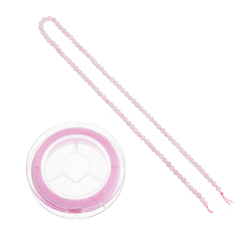 Hobbspring 95 Stück Natürliche Rosenquarz Perlen Facettierte Mini Edelsteinstränge 4mm Rosa Stein Lose Perlen Runde Abstandsperlen Mit Elastischer Kristallschnur Für Die Herstellung von Hobbspring