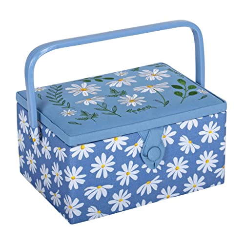 Hobby Gift Aufbewahrungsbox, bestickt, Denim, Gänseblümchen, mittelgroß von Hobby Gift