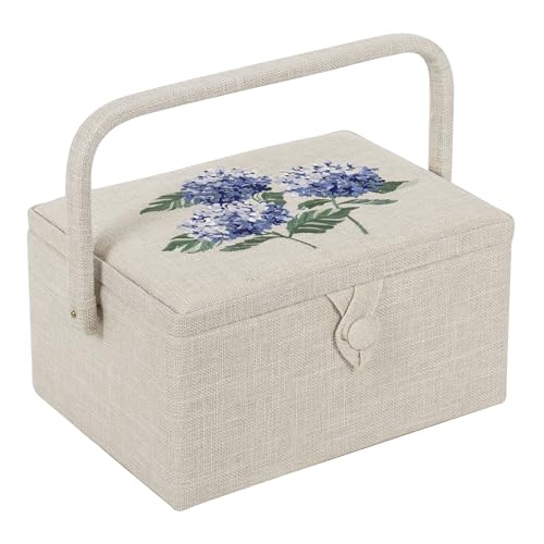 Hobby Gift MRME68 Nähkästchen, Hydrangea, 25.5 x 18.5 x 14.5 von Hobby Gift