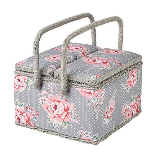 Hobbygift Nähkästchen Groves Exklusive Print Collection Twin verschließbare Nähkästchen, Baumwoll-Mischgewebe, wunderschöner Bloom, groß von Hobby Gift