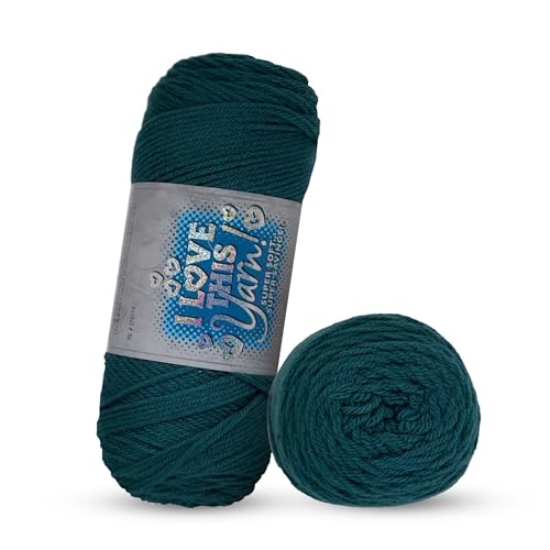 I Love This Yarn 4 – mittelgroßes Garn zum Häkeln und Stricken – 300 Meter Acrylgarn zum Häkeln von Decken, Hüten und mehr – Bastelbedarf für Handarbeitszubehör, antikes Blaugrün von Hobby Lobby