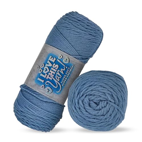 I Love This Yarn Medium Garn zum Häkeln und Stricken, weicher Garnknäuel, 100 % Acrylgarn zum Häkeln von Decken, Hüten und mehr, 300 m von Hobby Lobby