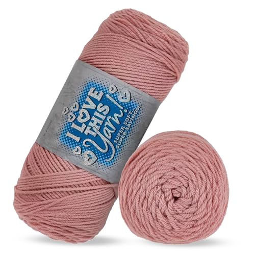 I Love This Yarn Medium Garn zum Häkeln und Stricken, weicher Garnknäuel, 100 % Acrylgarn zum Häkeln von Decken, Hüten und mehr, 300 m von Hobby Lobby