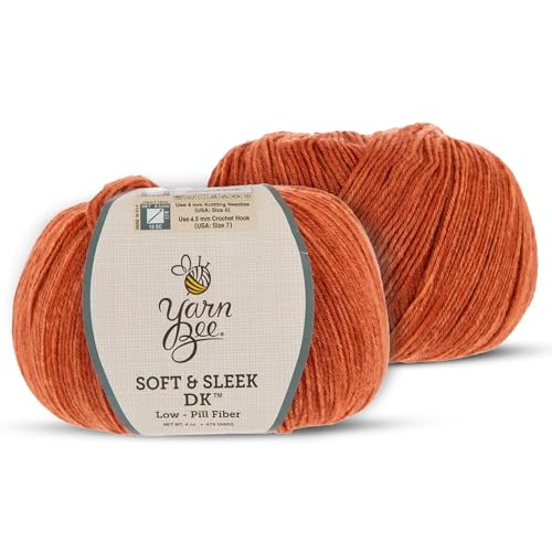 Yarn Bee 3 – Leichtes Garn zum Häkeln und Stricken – weicher Garnknäuel – 478 Meter fusselarmes Acrylgarn zum Häkeln von Decken, Hüten und mehr – Bastelbedarf für Handarbeit, Kürbisparadies von Hobby Lobby