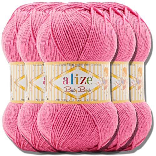 Hobby YARN Alize Baby Best Batik 5x 100g Türkische Premium Wolle Babywolle (Macaron | 157) von Hobby YARN